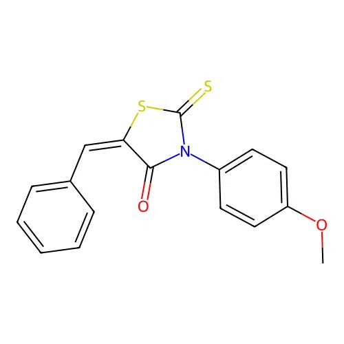 5-Benzylidene-3-(4-methoxy-phenyl)-2-thioxo-thiazolidin-4-one structure