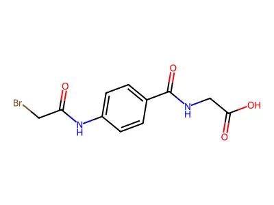 Bromoacetyl-4-aminohippuric acid structure