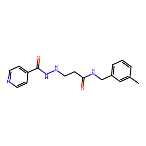 Isonicotinic acid, 2-(2-((m-methylbenzyl)carbamoyl)ethyl)hydrazide structure