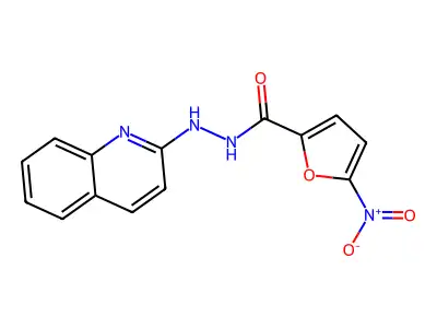 2-Furoic acid, 5-nitro-, 2-(2-quinolyl)hydrazide structure