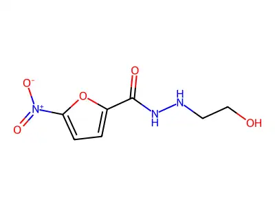 2-Furoic acid, 5-nitro-, 2-(2-hydroxyethyl)hydrazide structure