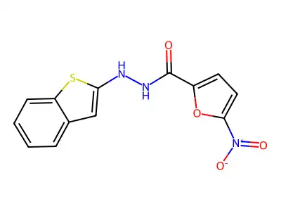 2-Furoic acid, 5-nitro-, 2-benzo(b)thien-2-ylhydrazide structure