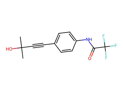 2,2,2-trifluoro-N-[4-(3-hydroxy-3-methyl-1-butynyl)phenyl]acetamide structure