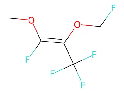 Fluoromethyl 2-methoxy-2-fluoro-1-(trifluoromethyl)vinyl ether structure