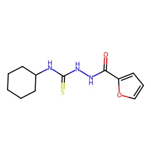 1-Cyclohexyl-3-(furan-2-carbonylamino)thiourea structure