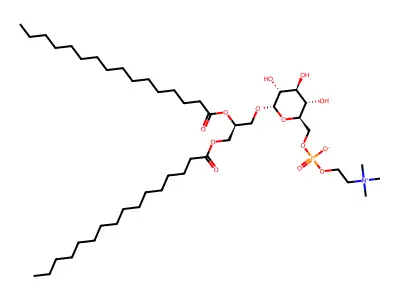 6'-O-Phosphocholineglucopyranosyl-(1'-3)-1,2-dipalmitoyl structure