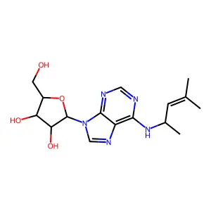 N-(1,3-dimethyl-2-butenyl)adenosine structure