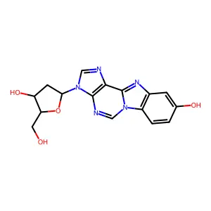 3-(2-Deoxy-beta-D-erythro-pentofuranosyl)-3H-benzimidazo(2,1-i)purin-9-ol structure
