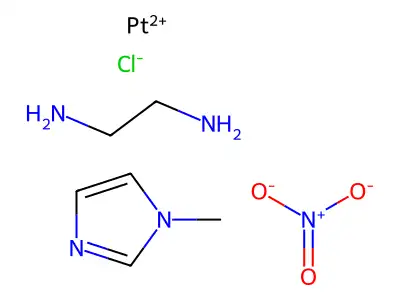 chloro(ethylenediamine)(1-methylimidazole-N(3))platinum(II) structure