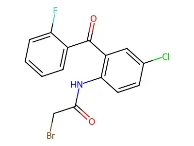 2-Bromo-4'-chloro-2'-(o-fluorobenzoyl)acetanilide structure