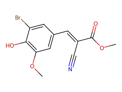 Methyl 3-(3-bromo-4-hydroxy-5-methoxyphenyl)-2-cyanoacrylate structure