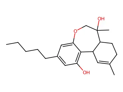 3-Pentyl-6,7,7a,8,9,11a-hexahydro-1,7-dihydroxy-7,10-dimethyldibenzo(b,d)oxepin structure