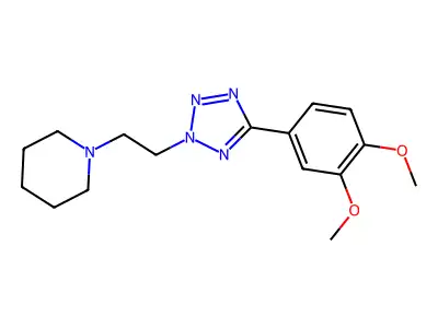 Piperidine, 1-(2-(5-(3,4-dimethoxyphenyl)-2H-tetrazol-2-yl)ethyl)-, hydrate structure