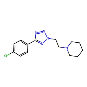 Piperidine, 1-(2-(5-(4-chlorophenyl)-2H-tetrazol-2-yl)ethyl)- structure