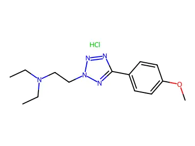 2H-Tetrazole-2-ethanamine, N,N-diethyl-5-(4-methoxyphenyl)-, hydrochloride, hydrate (1:1:1) structure