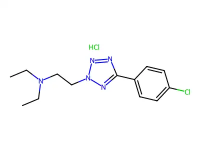 2H-Tetrazole-2-ethanamine, 5-(4-chlorophenyl)-N,N-diethyl-, monohydrochloride structure