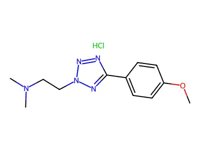 2H-Tetrazole-2-ethanamine, N,N-dimethyl-5-(4-methoxyphenyl)-, monohydrochloride structure