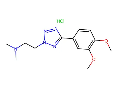 2H-Tetrazole-2-ethanamine, 5-(3,4-dimethoxyphenyl)-N,N-dimethyl-, monohydrochloride structure