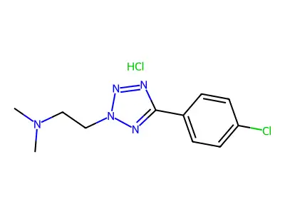 2H-Tetrazole-2-ethanamine, 5-(4-chlorophenyl)-N,N-dimethyl-, monohydrochloride structure