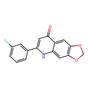 6-(3-fluorophenyl)-5H-[1,3]dioxolo[4,5-g]quinolin-8-one structure