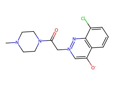 Cinnolinium, 8-chloro-4-hydroxy-2-(2-(4-methyl-1-piperazinyl)-2-oxoethyl)-, inner salt structure
