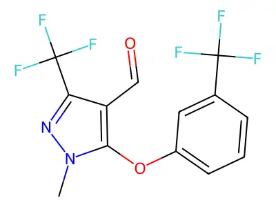 1-methyl-3-(trifluoromethyl)-5-[3-(trifluoromethyl)phenoxy]-1h-pyrazole-4-carbaldehyde structure
