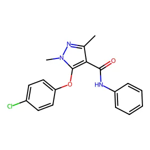 5-(4-chlorophenoxy)-1,3-dimethyl-N-phenyl-1H-pyrazole-4-carboxamide structure