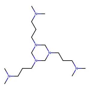N,N',N''-Tris(3-dimethylaminopropyl)hexahydro-S-triazine structure