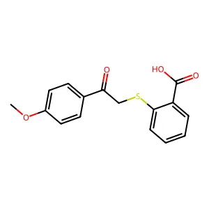 2-{[2-(4-Methoxyphenyl)-2-oxoethyl]sulfanyl}benzoic acid structure