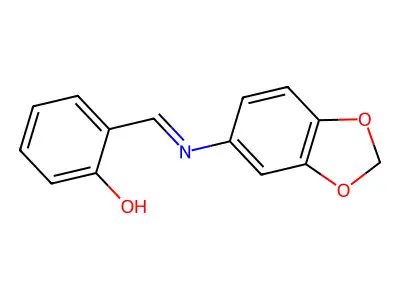 2-[(E)-(1,3-benzodioxol-5-ylimino)methyl]phenol structure