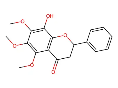 4H-1-Benzopyran-4-one, 2,3-dihydro-8-hydroxy-5,6,7-trimethoxy-2-phenyl- structure