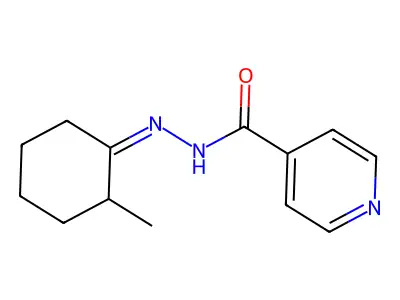 N-[(2-methylcyclohexylidene)amino]pyridine-4-carboxamide structure
