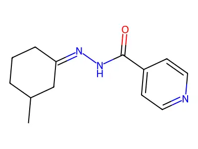 N-[(3-methylcyclohexylidene)amino]pyridine-4-carboxamide structure
