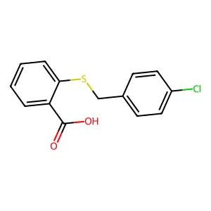 2-[(4-Chlorobenzyl)sulfanyl]benzenecarboxylic acid structure