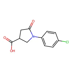(3R)-1-(4-chlorophenyl)-5-oxopyrrolidine-3-carboxylic acid structure