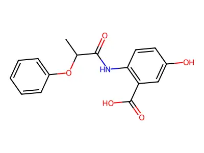 5-Hydroxy-2-[(2-phenoxypropanoyl)amino]benzoic acid structure
