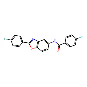 4-fluoro-N-[2-(4-fluorophenyl)-1,3-benzoxazol-5-yl]benzamide structure