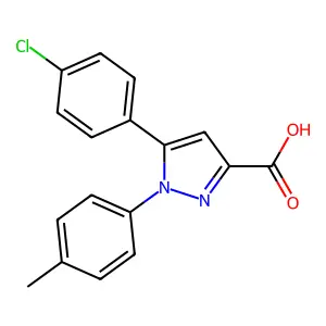5-(4-chlorophenyl)-1-(4-methylphenyl)-1H-pyrazole-3-carboxylic acid structure