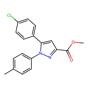 methyl 5-(4-chlorophenyl)-1-(4-methylphenyl)-1H-pyrazole-3-carboxylate structure