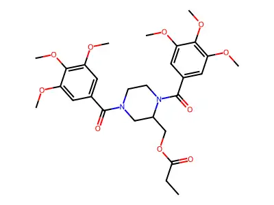 [1,4-Bis(3,4,5-trimethoxybenzoyl)piperazin-2-yl]methyl propanoate structure