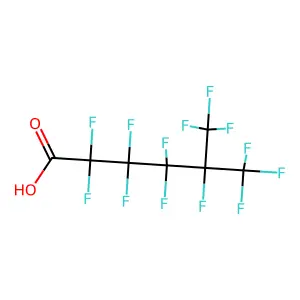Hexanoic acid, 2,2,3,3,4,4,5,6,6,6-decafluoro-5-(trifluoromethyl)- structure