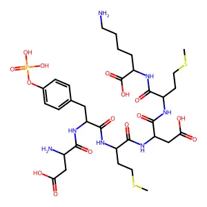 Aspartyl-tyrosyl-phosphomethionyl-aspartyl-methionyl-lysine structure