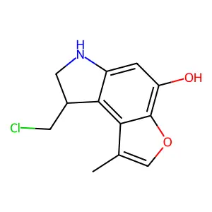 1,2-Dihydro-1-(chloromethyl)-5-hydroxy-8-methyl-3H-furano(3,2-e)indole structure
