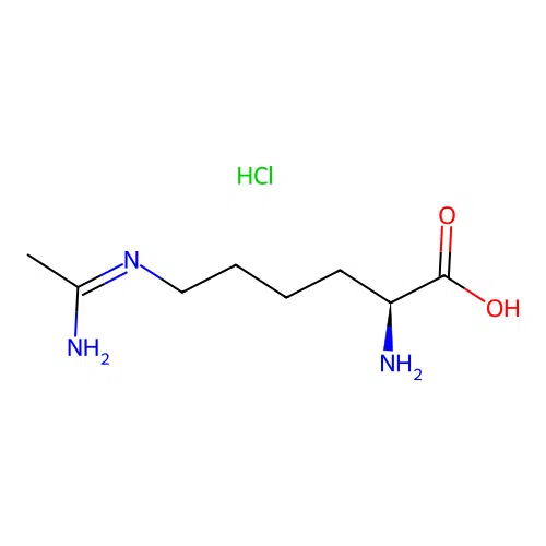 N6-(1-Iminoethyl)-L-lysine hydrochloride (1:2) structure