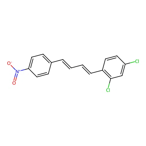 2,4-dichloro-1-[(1E,3E)-4-(4-nitrophenyl)buta-1,3-dienyl]benzene structure
