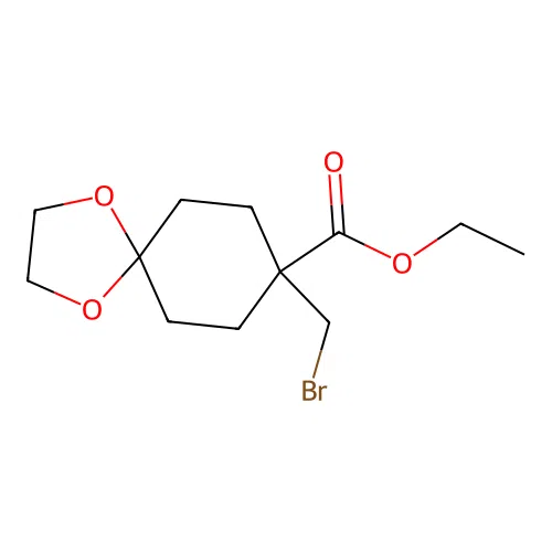 8-Bromomethyl-1,4-dioxa-spiro[4.5]decane-8-carboxylic acid ethyl ester structure