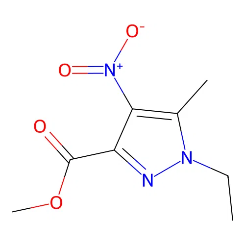 Methyl 1-ethyl-5-methyl-4-nitropyrazole-3-carboxylate structure