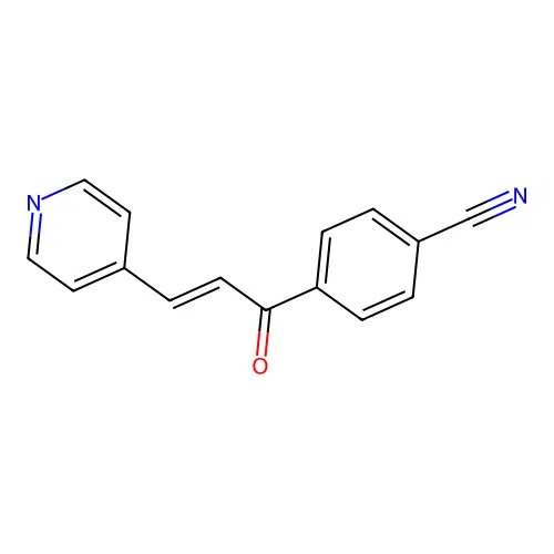 4-[(E)-3-pyridin-4-ylprop-2-enoyl]benzonitrile structure