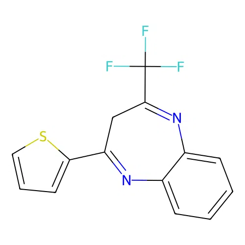 2-(2-Thienyl)-4-(trifluoromethyl)-3H-1,5-benzodiazepine structure