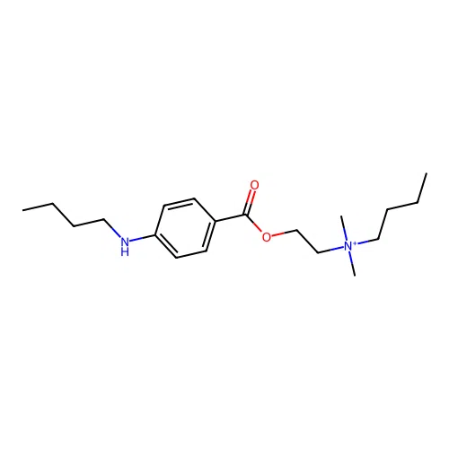 Butyl-[2-(4-butylamino-benzoyloxy)-ethyl]-dimethyl-ammonium structure
